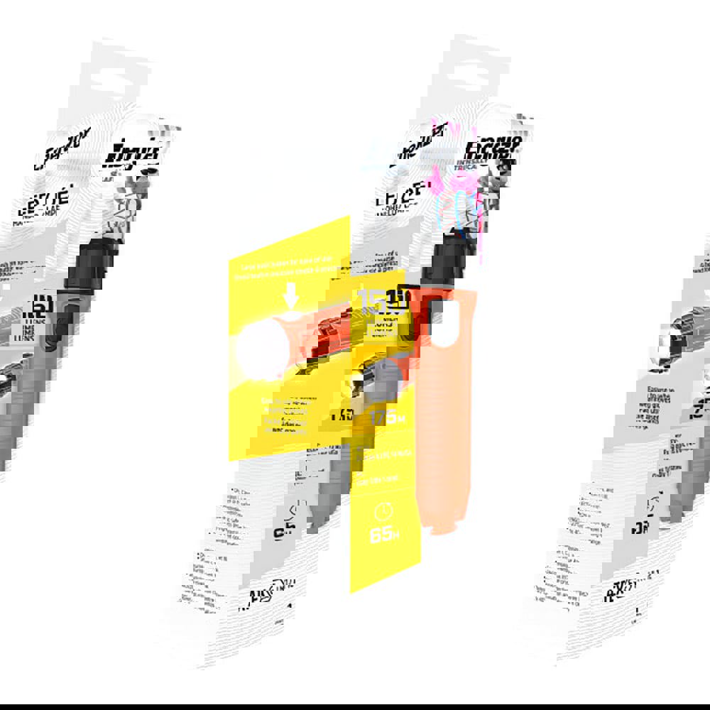 Flashlights; Bulb Type: LED ; Material: Plastic ; Run Time: 65h ; Beam Distance: 52m ; Lumens: 150 ; Light Output Modes: High